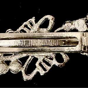 Vintage French Rhinestone &  Pearl Hairpiece Marked 
Art Deco/Nouveau Silver